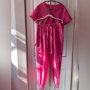 FIGS limited edition Women's F’ing Pink Scrub Set